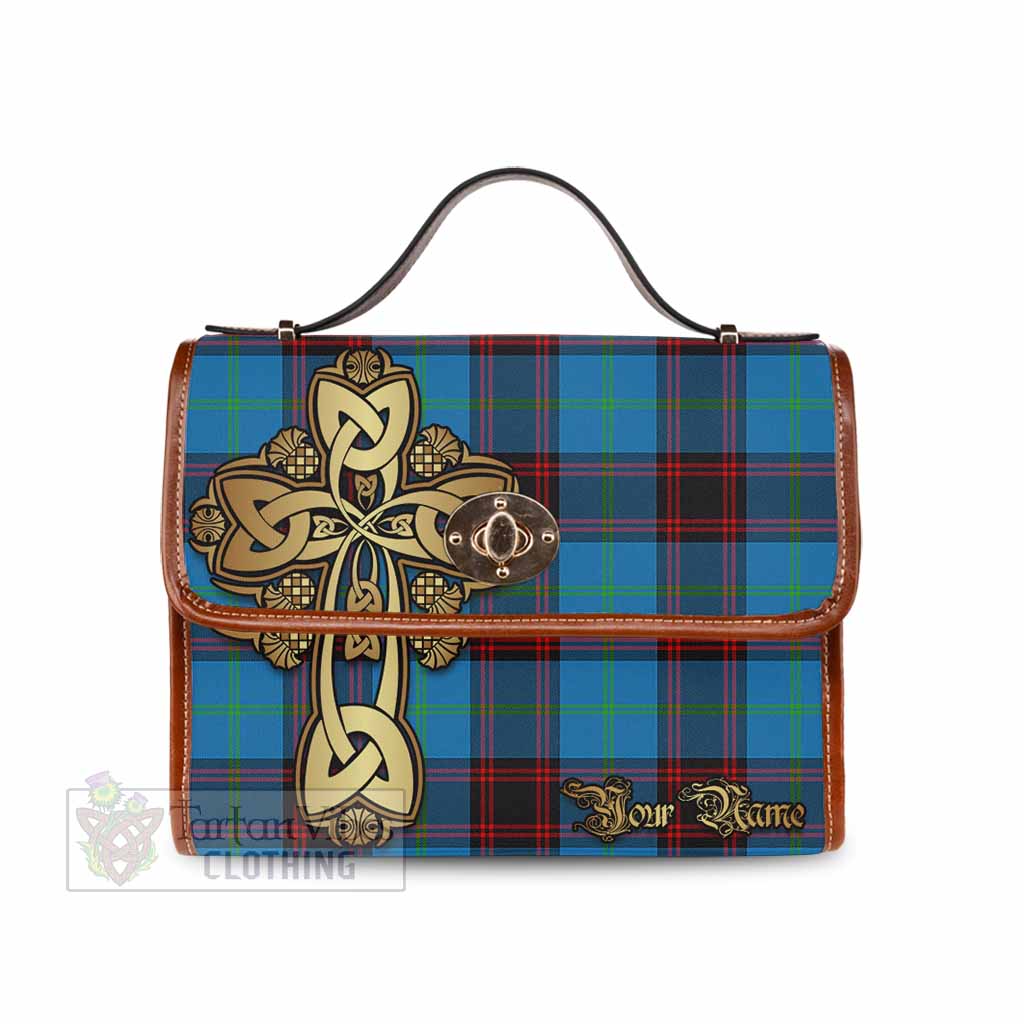 Tartan Vibes Clothing Wedderburn Tartan Waterproof Canvas Bag Golden Thistle Celtic Cross Style