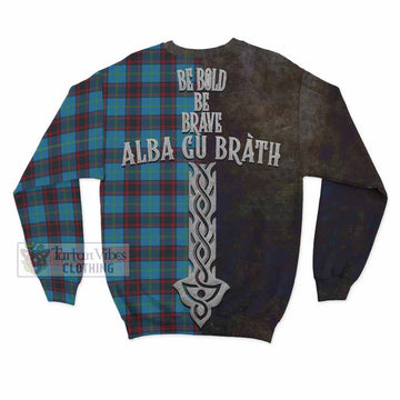 Wedderburn Tartan Family Crest Sweatshirt Alba Gu Brath Be Brave Lion Ancient Style - Tartan Vibes Clothing