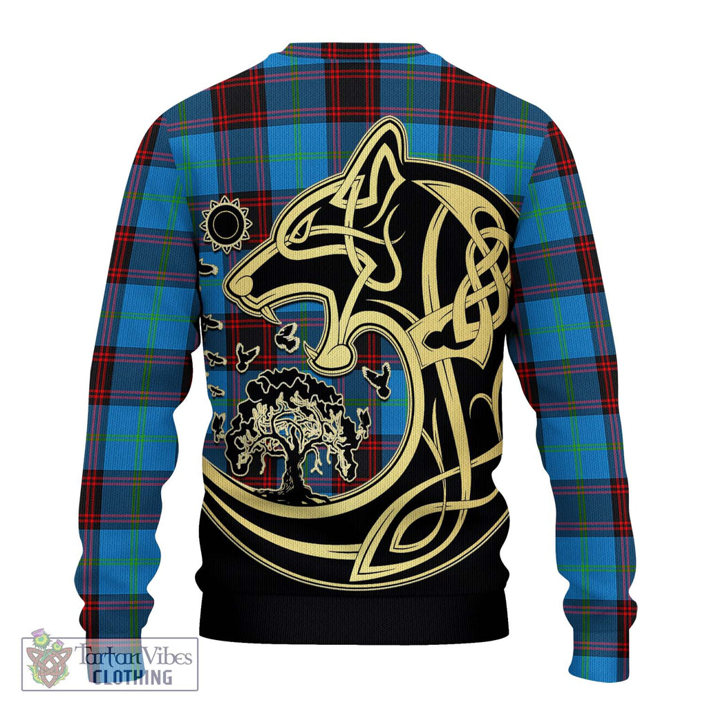 Wedderburn Tartan Ugly Sweater with Family Crest Celtic Wolf Style - Tartan Vibes Clothing