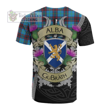Tartan Vibes Clothing Wedderburn Tartan Family Crest Cotton T-shirt Lion Rampant Royal Thistle Shield Celtic Inspired