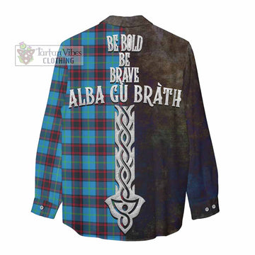 Wedderburn Tartan Family Crest Women's Casual Shirt Alba Gu Brath Be Brave Lion Ancient Style - Tartan Vibes Clothing