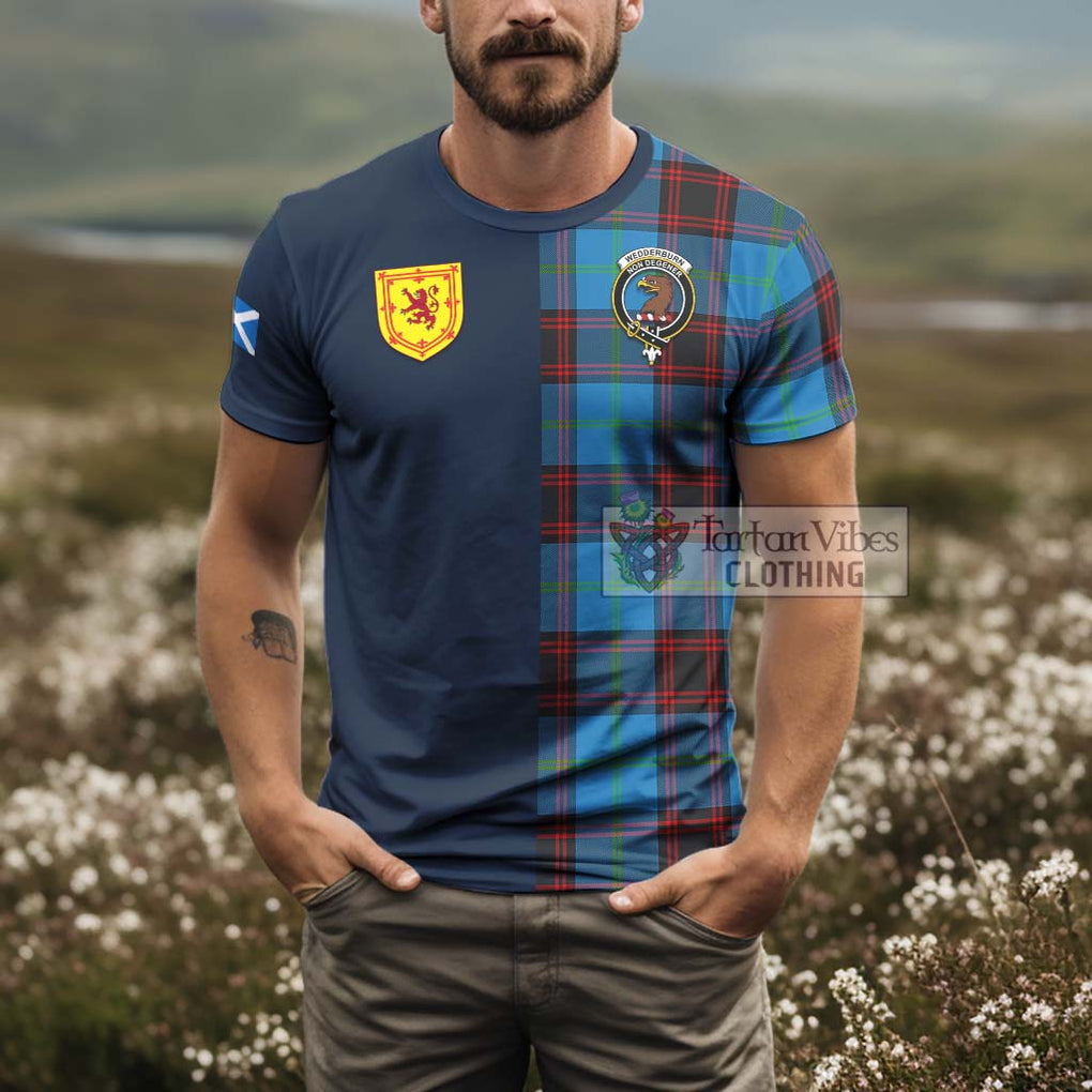 Wedderburn Tartan T-Shirt Alba with Scottish Lion Royal Arm Half Style - Tartan Vibes Clothing