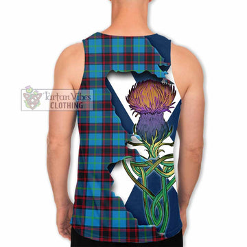 Tartan Vibes Clothing Wedderburn Tartan Family Crest Men's Tank Top Scottish Thistle Celtic Inspired