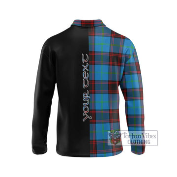 Wedderburn Tartan Long Sleeve Polo Shirt with Family Crest and Half Of Me Style - Tartan Vibes Clothing