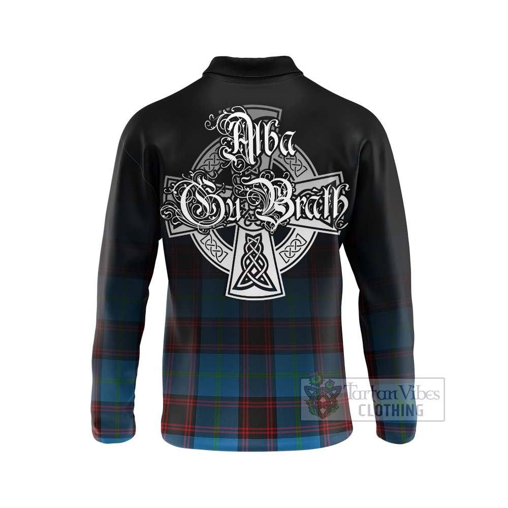 Wedderburn Tartan Long Sleeve Polo Shirt Featuring Alba Gu Brath Family Crest Celtic Inspired - Tartan Vibes Clothing