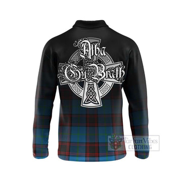Wedderburn Tartan Long Sleeve Polo Shirt Featuring Alba Gu Brath Family Crest Celtic Inspired - Tartan Vibes Clothing