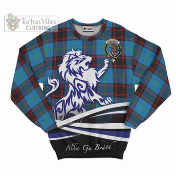 Wedderburn Tartan Sweatshirt with Alba Gu Brath Regal Lion Emblem - Tartan Vibes Clothing