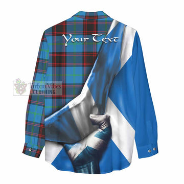 Wedderburn Tartan Women's Casual Shirt with Family Crest Scotland Patriotic Style - Tartan Vibes Clothing
