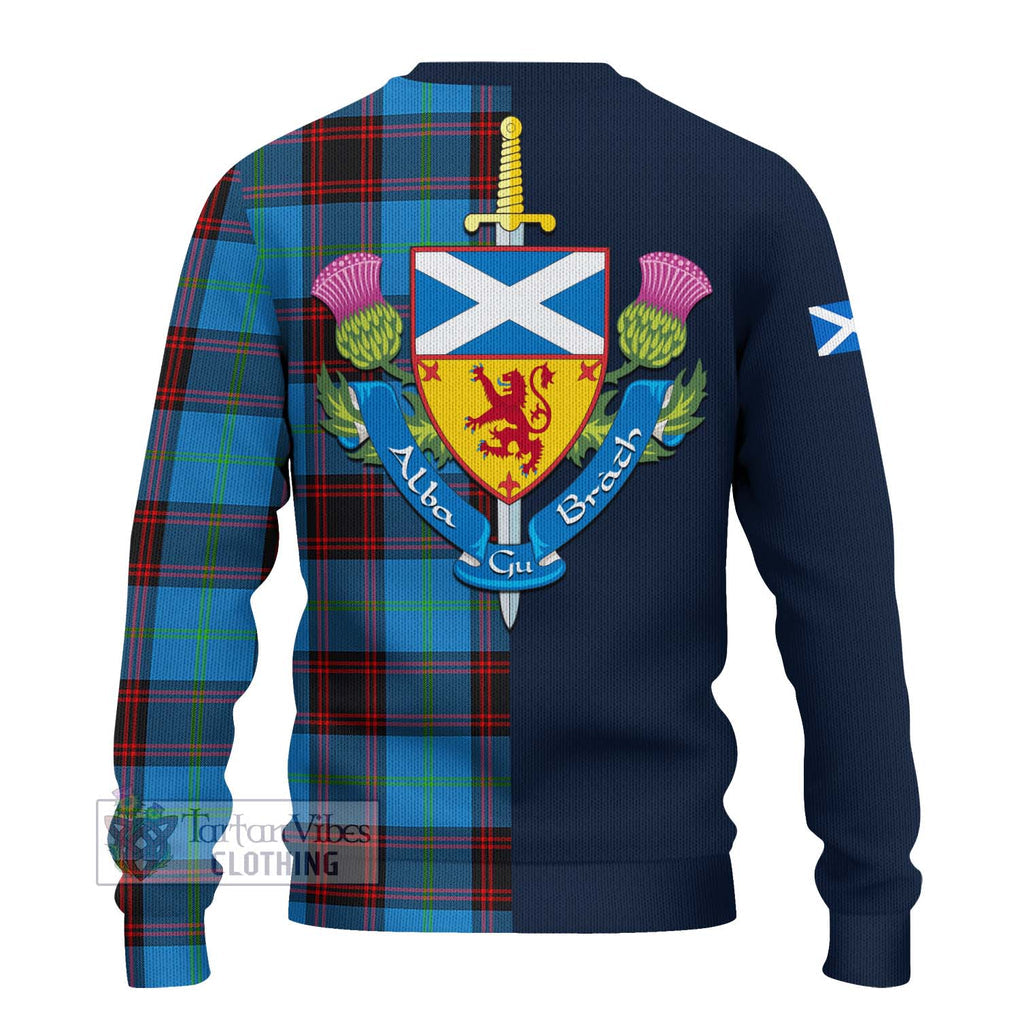 Wedderburn Tartan Ugly Sweater Alba with Scottish Lion Royal Arm Half Style - Tartan Vibes Clothing