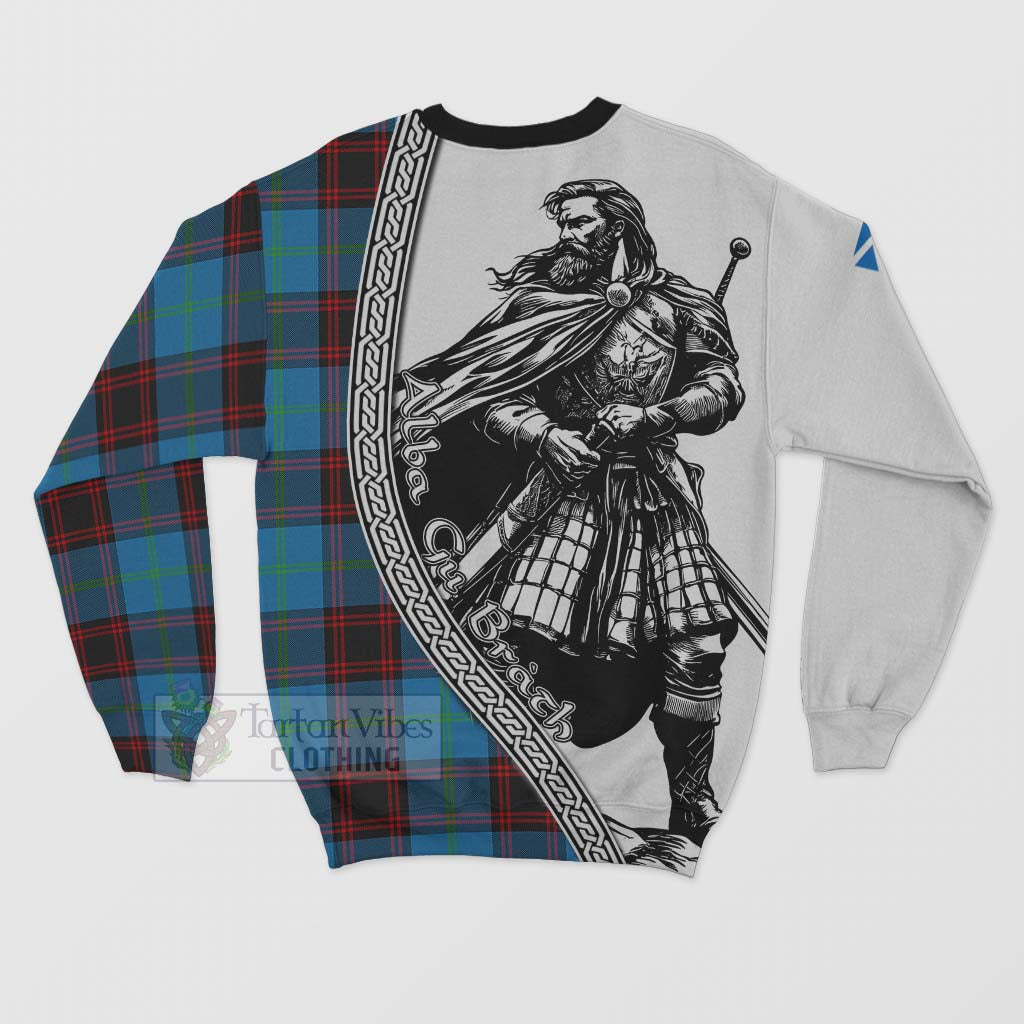 Wedderburn Tartan Clan Crest Sweatshirt with Highlander Warrior Celtic Style - Tartan Vibes Clothing