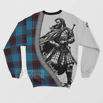 Wedderburn Tartan Clan Crest Sweatshirt with Highlander Warrior Celtic Style - Tartan Vibes Clothing