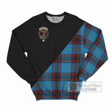 Wedderburn Tartan Sweatshirt with Family Crest and Military Logo Style - Tartan Vibes Clothing