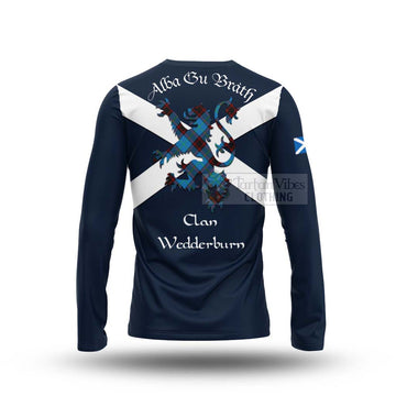 Wedderburn Tartan Lion Rampant Long Sleeve T-Shirt Proudly Display Your Heritage with Alba Gu Brath and Clan Name - Tartan Vibes Clothing
