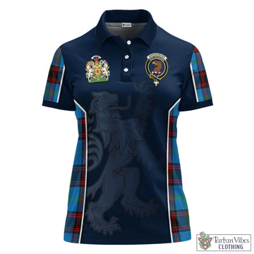Wedderburn Tartan Women's Polo Shirt with Family Crest and Lion Rampant Vibes Sport Style - Tartan Vibes Clothing