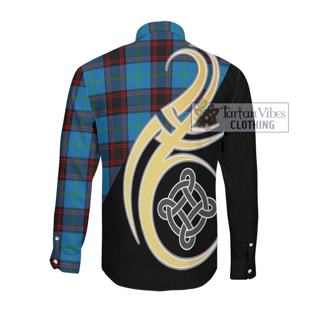 Wedderburn Tartan Long Sleeve Button Shirt with Family Crest and Celtic Symbol Style Men's Shirt - Tartan Vibes Clothing