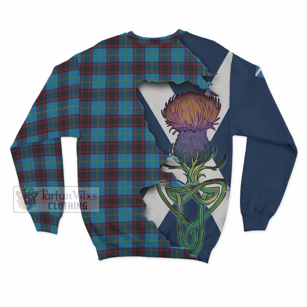 Tartan Vibes Clothing Wedderburn Tartan Family Crest Sweatshirt Scottish Thistle Celtic Inspired