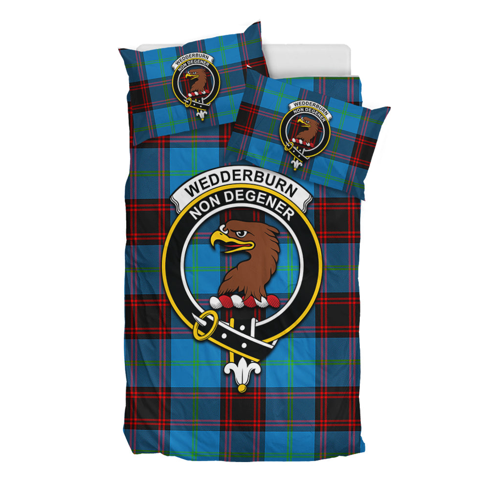 Wedderburn Tartan Bedding Set with Family Crest - Tartan Vibes Clothing