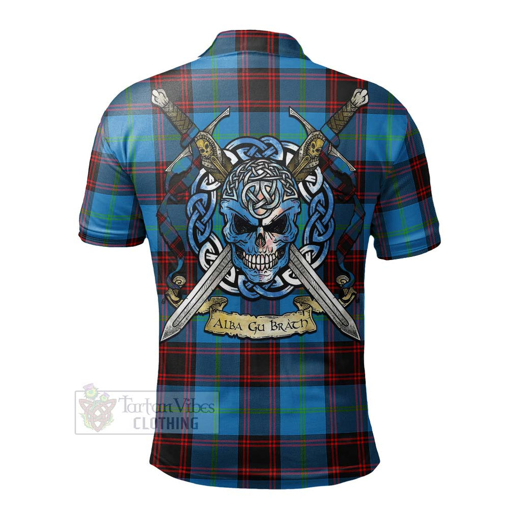 Wedderburn Tartan Polo Shirt with Family Crest Celtic Skull Style - Tartan Vibes Clothing