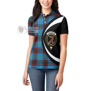 Wedderburn Tartan Women's Polo Shirt with Family Crest Circle Style - Tartan Vibes Clothing