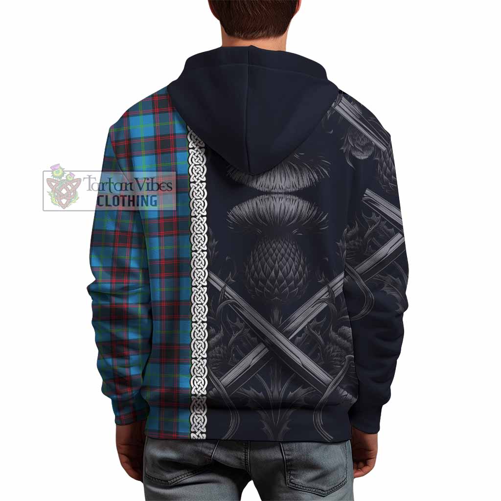Wedderburn Tartan Hoodie with Family Crest Cross Sword Thistle Celtic Vibes - Tartan Vibes Clothing