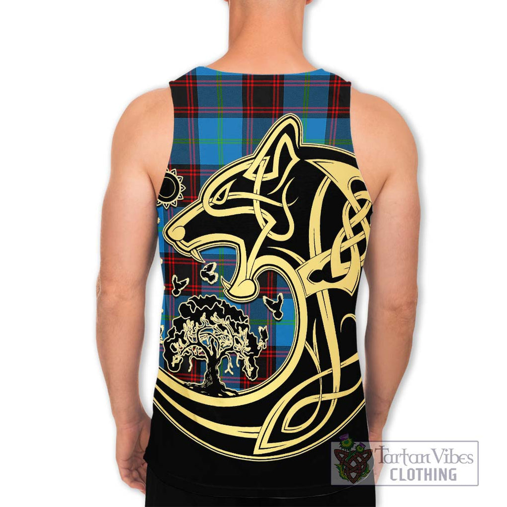 Wedderburn Tartan Men's Tank Top with Family Crest Celtic Wolf Style - Tartan Vibes Clothing