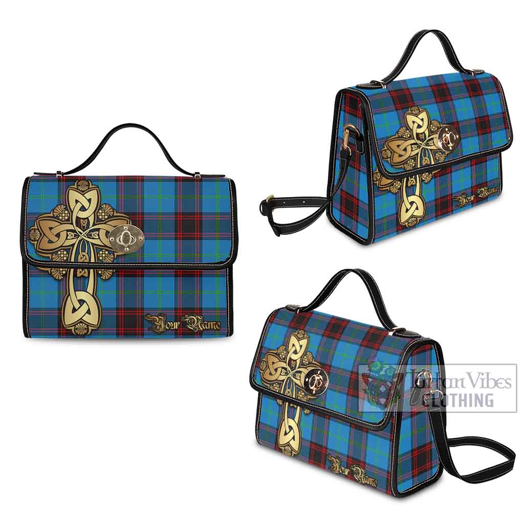 Tartan Vibes Clothing Wedderburn Tartan Waterproof Canvas Bag Golden Thistle Celtic Cross Style