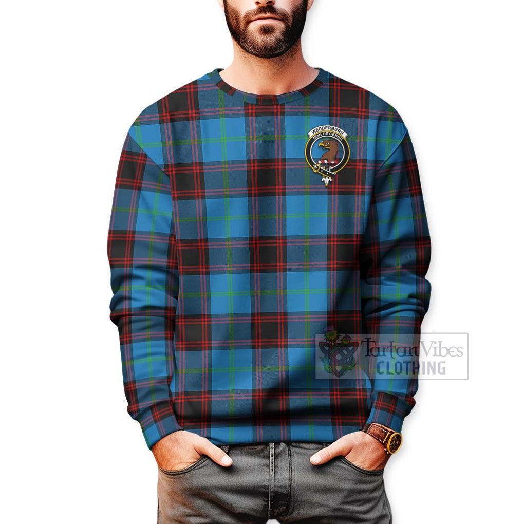 Wedderburn Tartan Sweatshirt with Family Crest Celtic Skull Style - Tartan Vibes Clothing