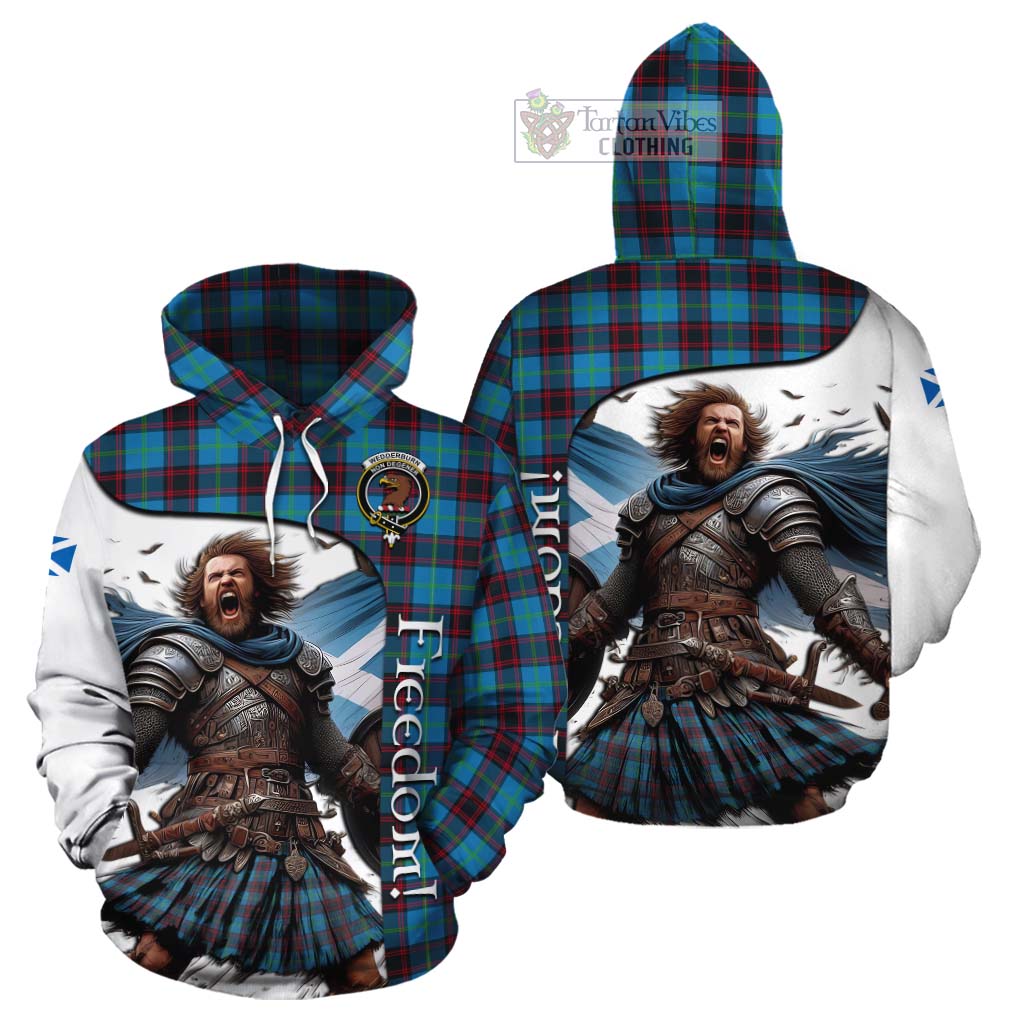 Tartan Vibes Clothing Wedderburn Crest Tartan Cotton Hoodie Inspired by the Freedom of Scottish Warrior