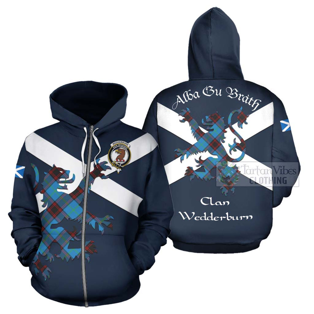 Wedderburn Tartan Lion Rampant Hoodie Proudly Display Your Heritage with Alba Gu Brath and Clan Name - Tartan Vibes Clothing