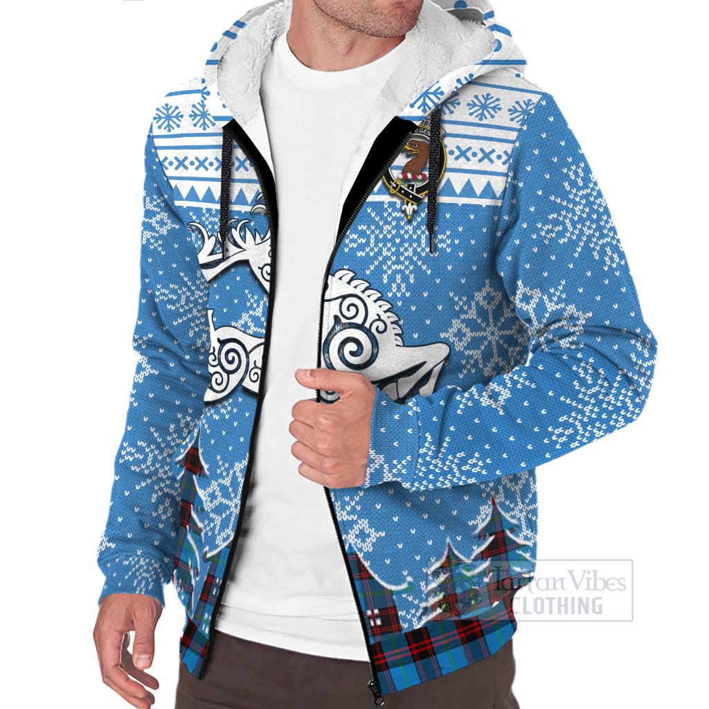 Wedderburn Clan Christmas Sherpa Hoodie Celtic Reindeer Style Unisex - Tartan Vibes Clothing