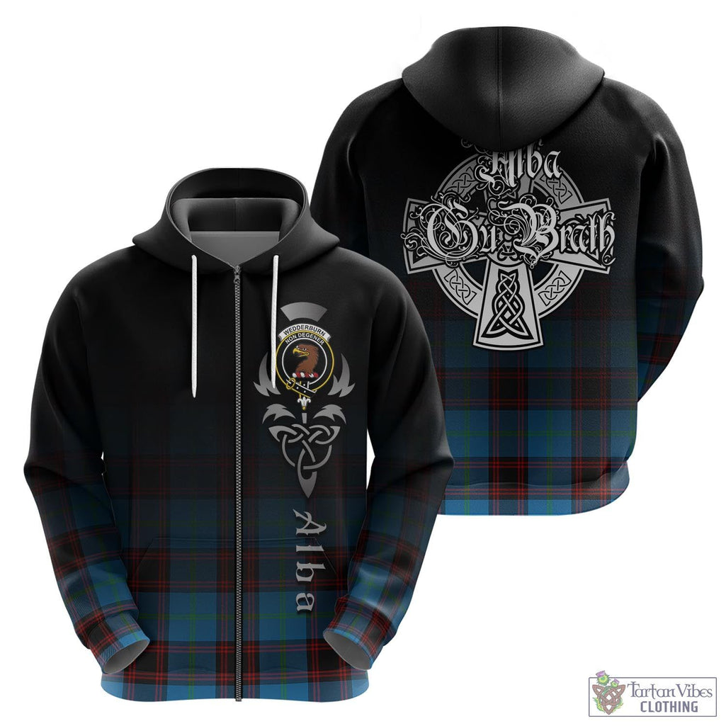 Wedderburn Tartan Hoodie Featuring Alba Gu Brath Family Crest Celtic Inspired - Tartan Vibes Clothing