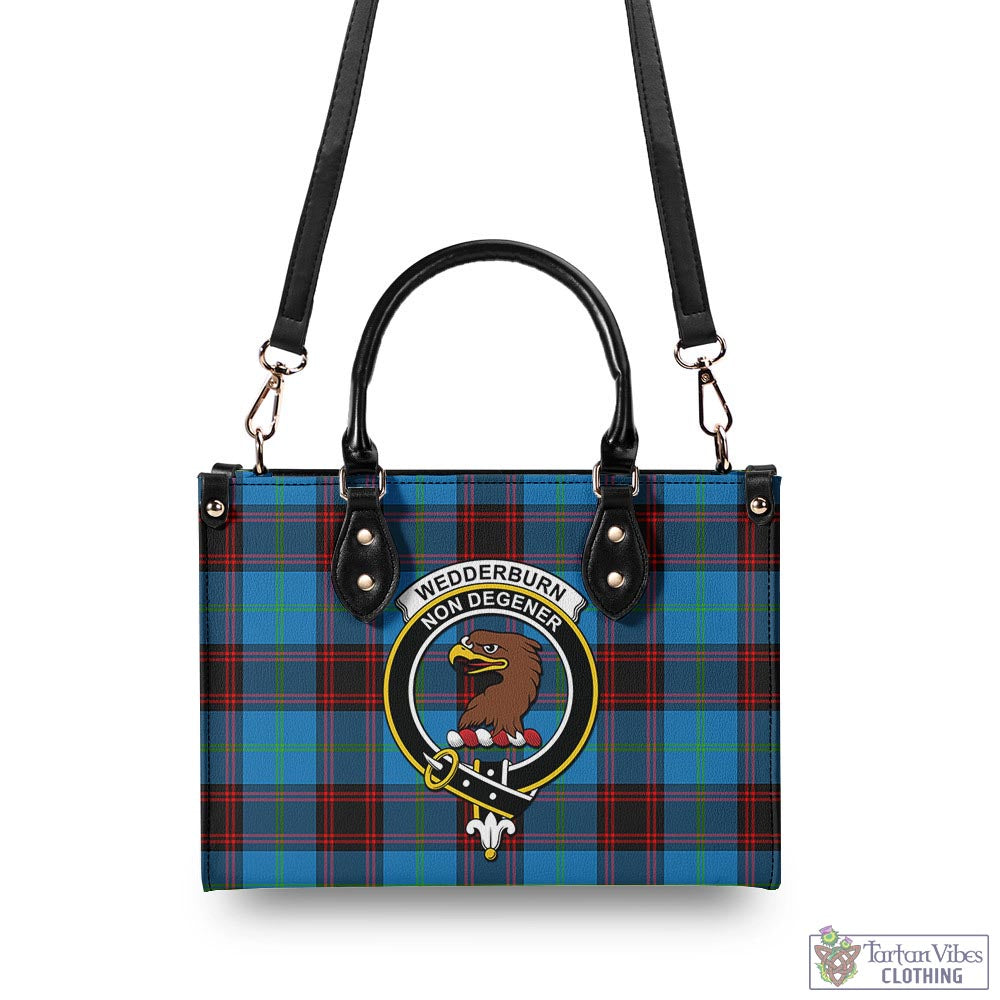 Wedderburn Tartan Luxury Leather Handbags with Family Crest - Tartan Vibes Clothing