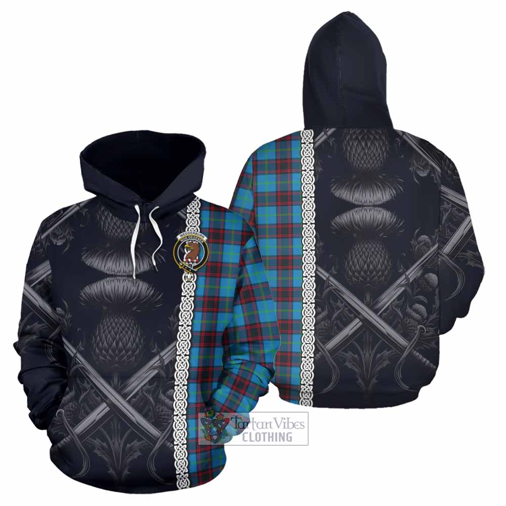 Wedderburn Tartan Hoodie with Family Crest Cross Sword Thistle Celtic Vibes - Tartan Vibes Clothing