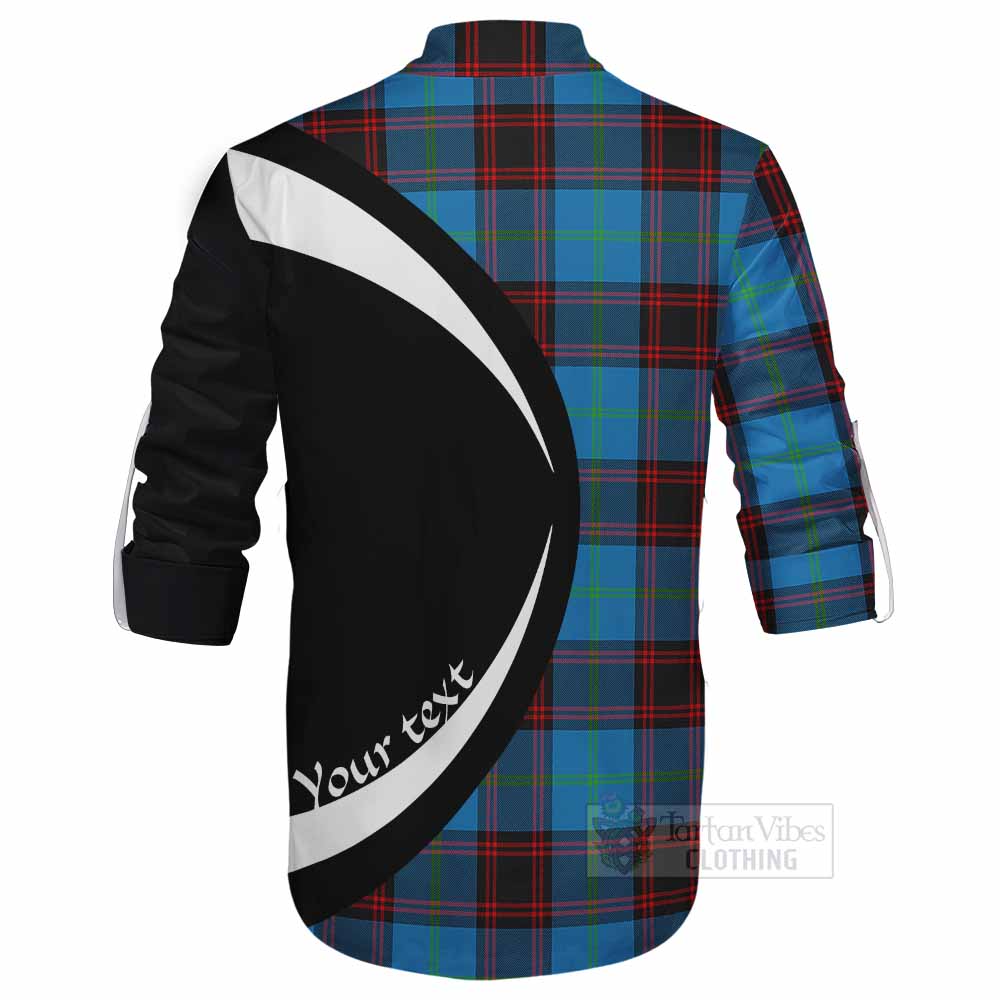 Wedderburn Tartan Ghillie Kilt Shirt with Family Crest Circle Style - Tartan Vibes Clothing