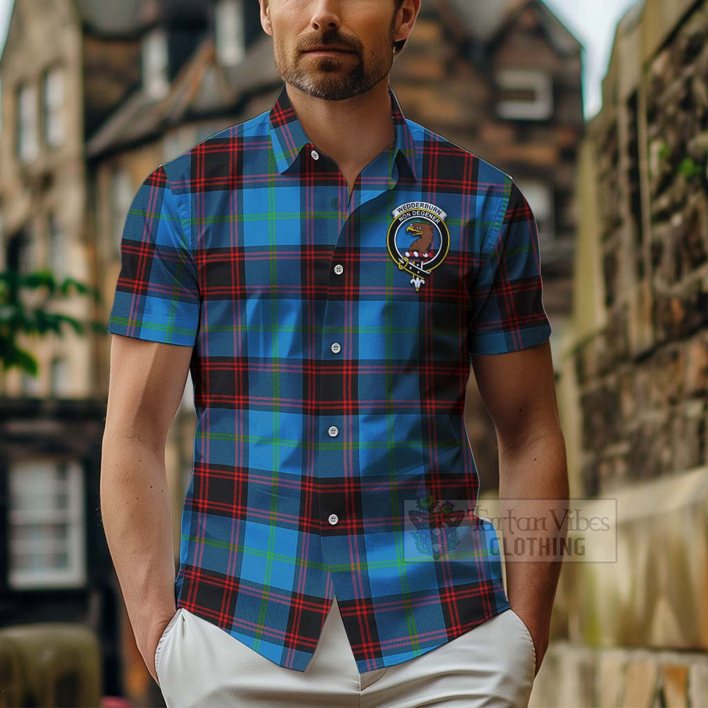 Wedderburn Tartan Hawaiian Shirt with Family Crest Celtic Skull Style - Tartan Vibes Clothing