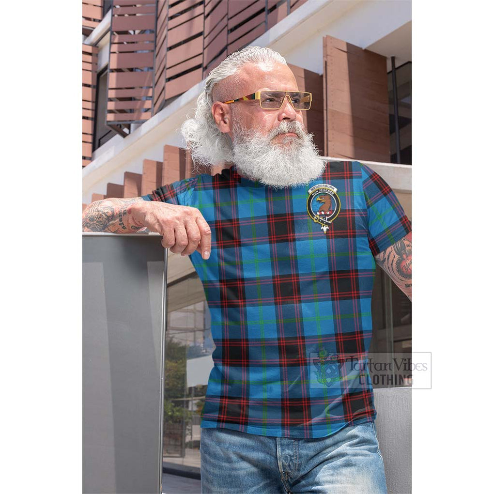 Wedderburn Tartan Cotton T-shirt with Family Crest Celtic Skull Style - Tartan Vibes Clothing