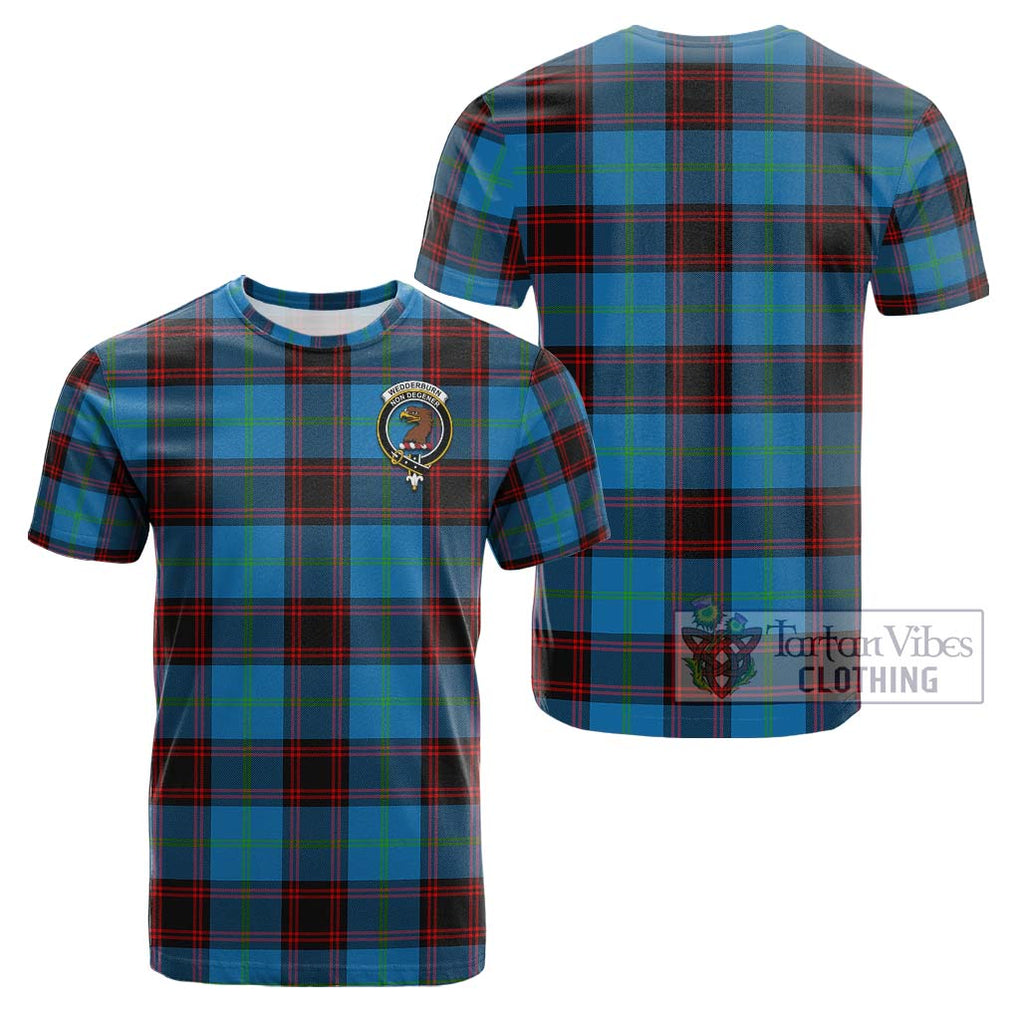 Wedderburn Tartan Cotton T-Shirt with Family Crest - Tartan Vibes Clothing