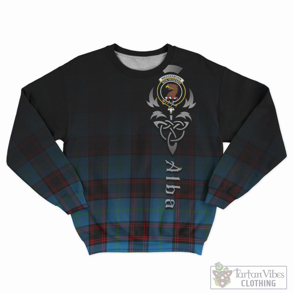 Wedderburn Tartan Sweatshirt Featuring Alba Gu Brath Family Crest Celtic Inspired - Tartan Vibes Clothing