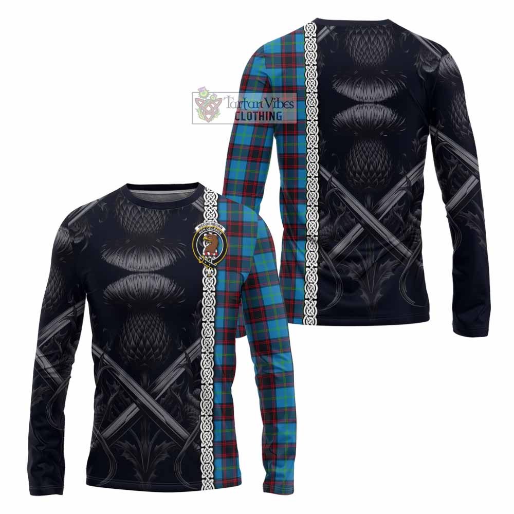 Wedderburn Tartan Long Sleeve T-Shirt with Family Crest Cross Sword Thistle Celtic Vibes - Tartan Vibes Clothing