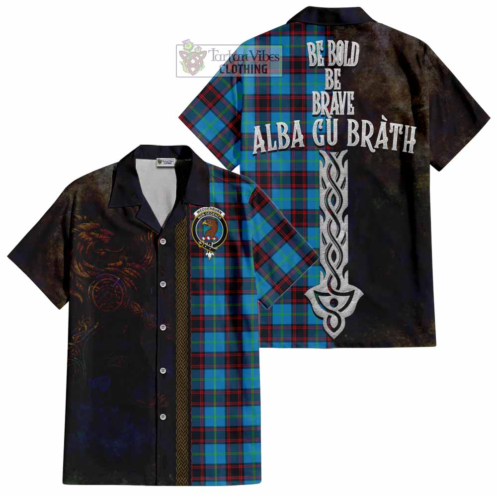 Wedderburn Tartan Family Crest Hawaiian Shirt Alba Gu Brath Be Brave Lion Ancient Style - Tartan Vibes Clothing