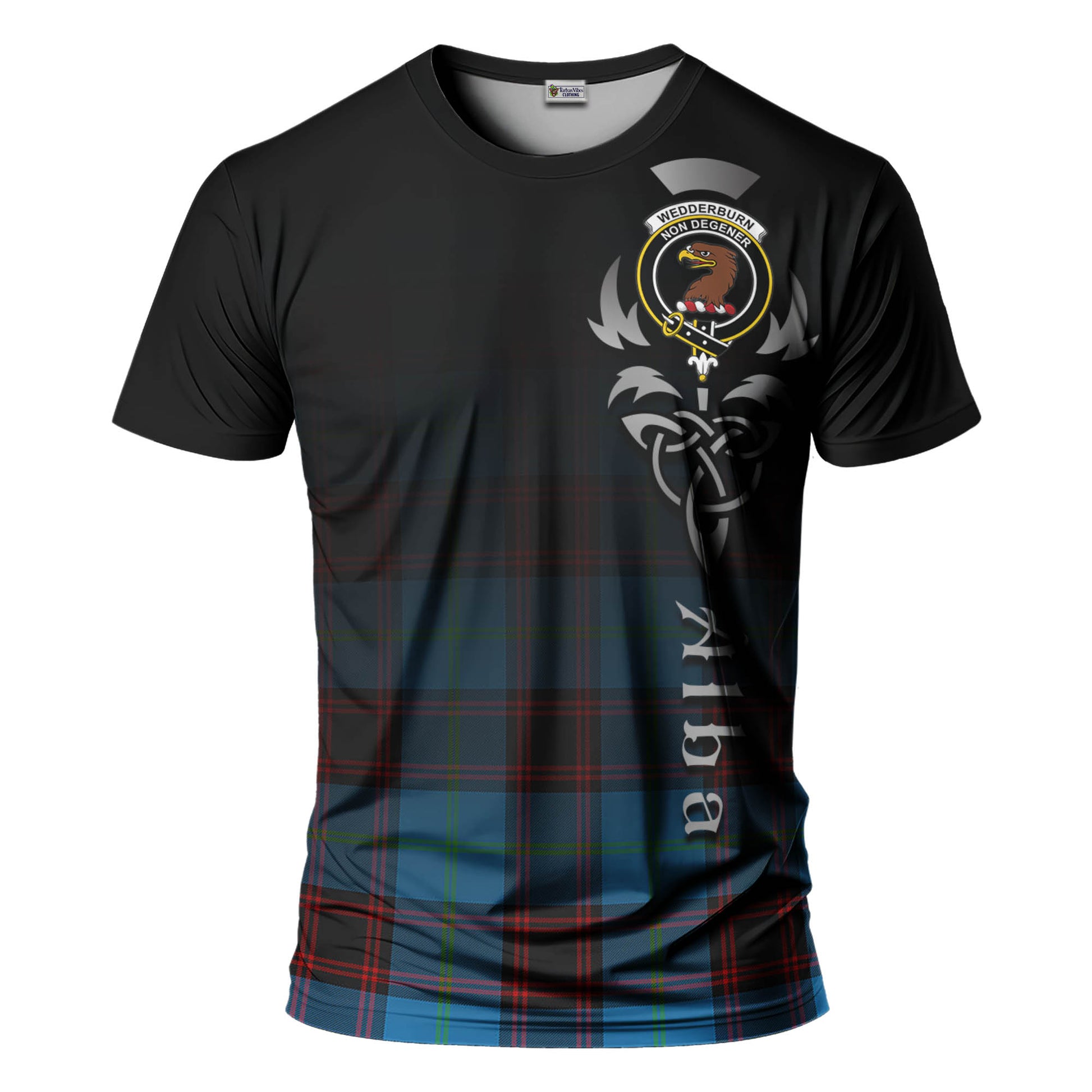Wedderburn Tartan T-Shirt Featuring Alba Gu Brath Family Crest Celtic Inspired - Tartan Vibes Clothing