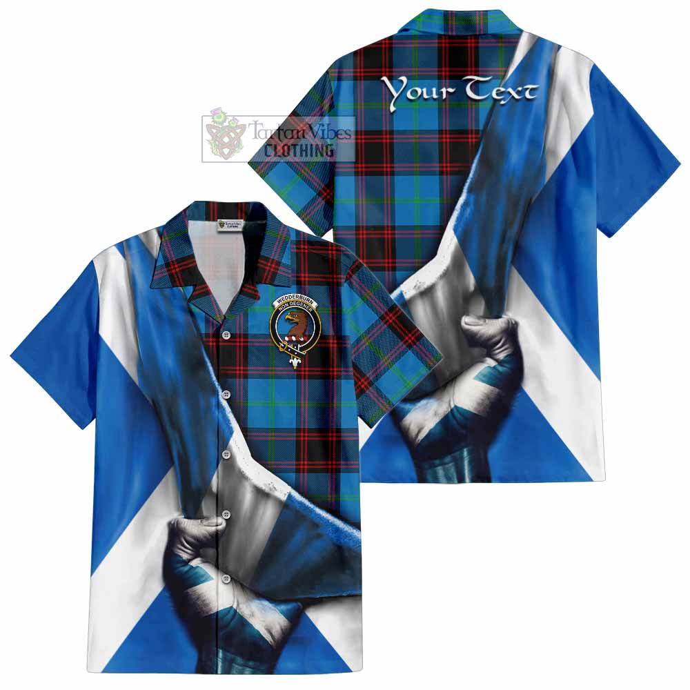 Wedderburn Tartan Hawaiian Shirt with Family Crest Scotland Patriotic Style - Tartan Vibes Clothing