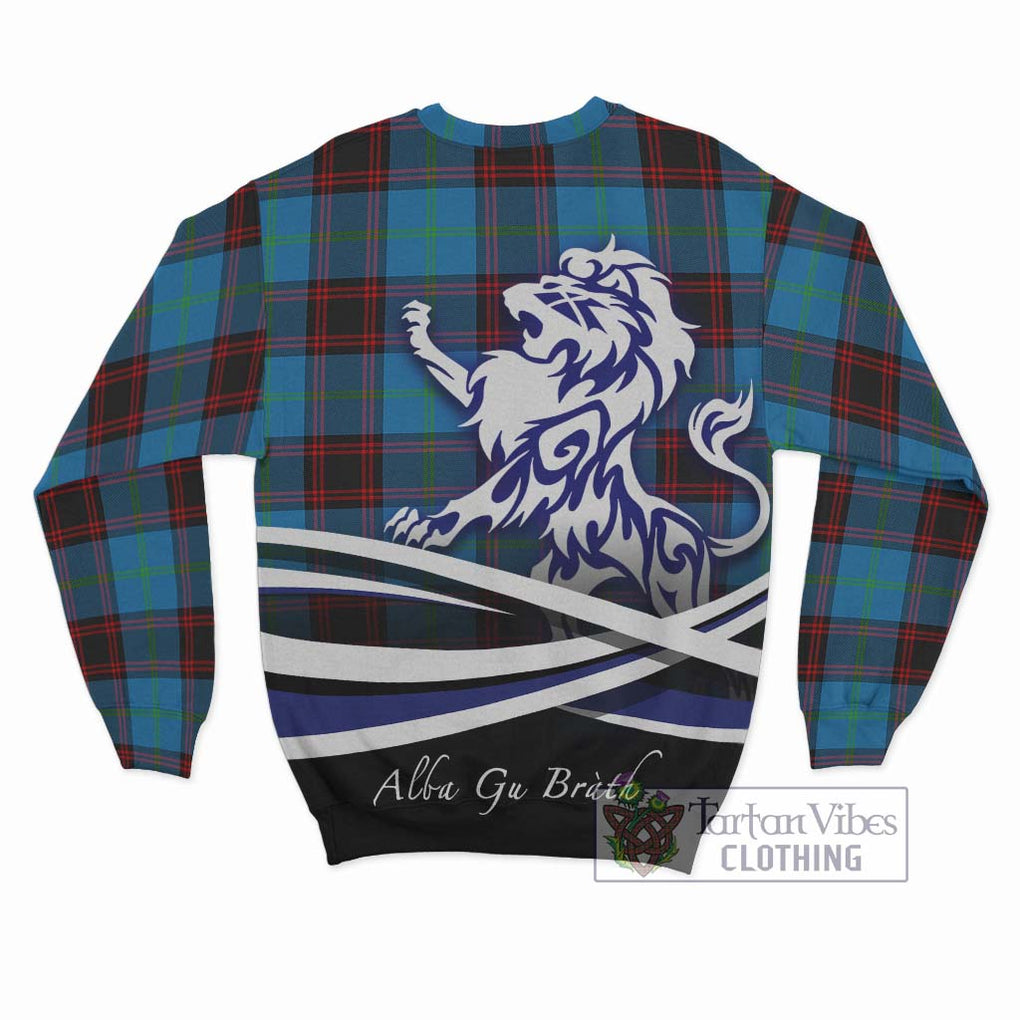 Wedderburn Tartan Sweatshirt with Alba Gu Brath Regal Lion Emblem - Tartan Vibes Clothing