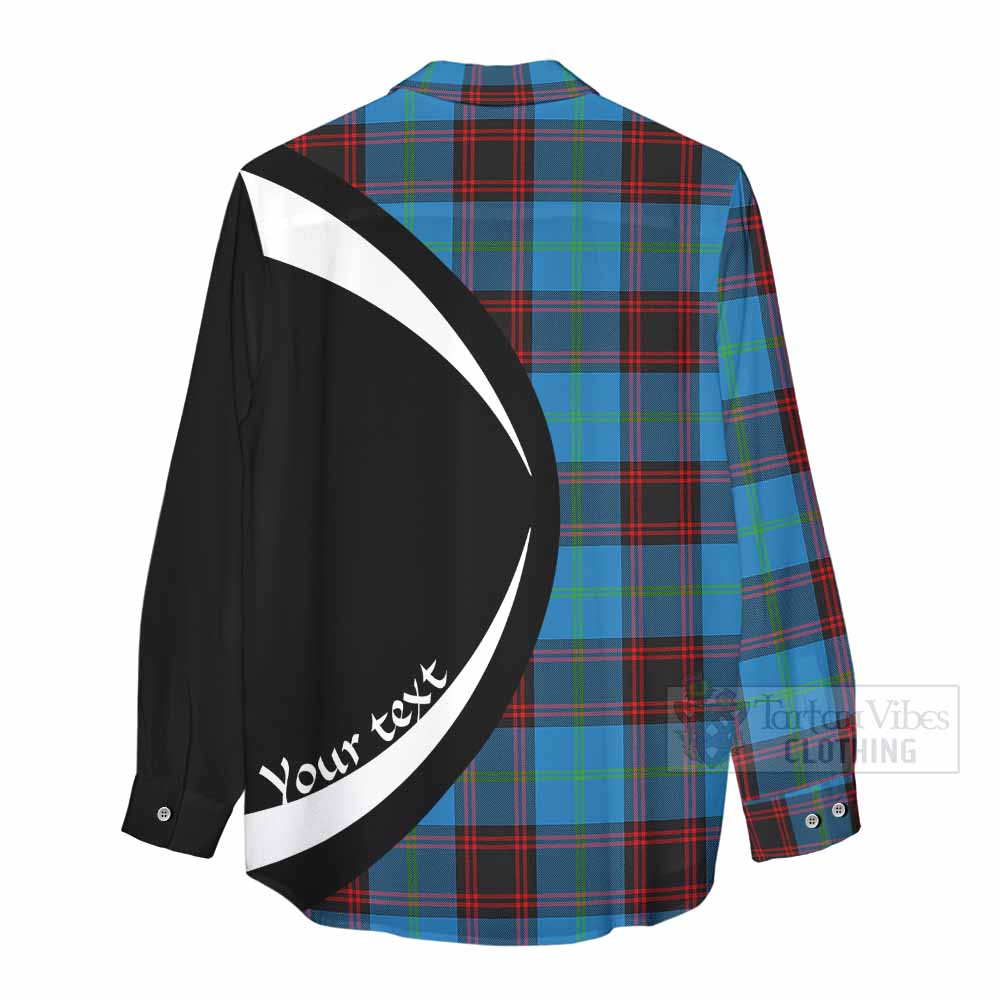 Wedderburn Tartan Women's Casual Shirt with Family Crest Circle Style - Tartan Vibes Clothing