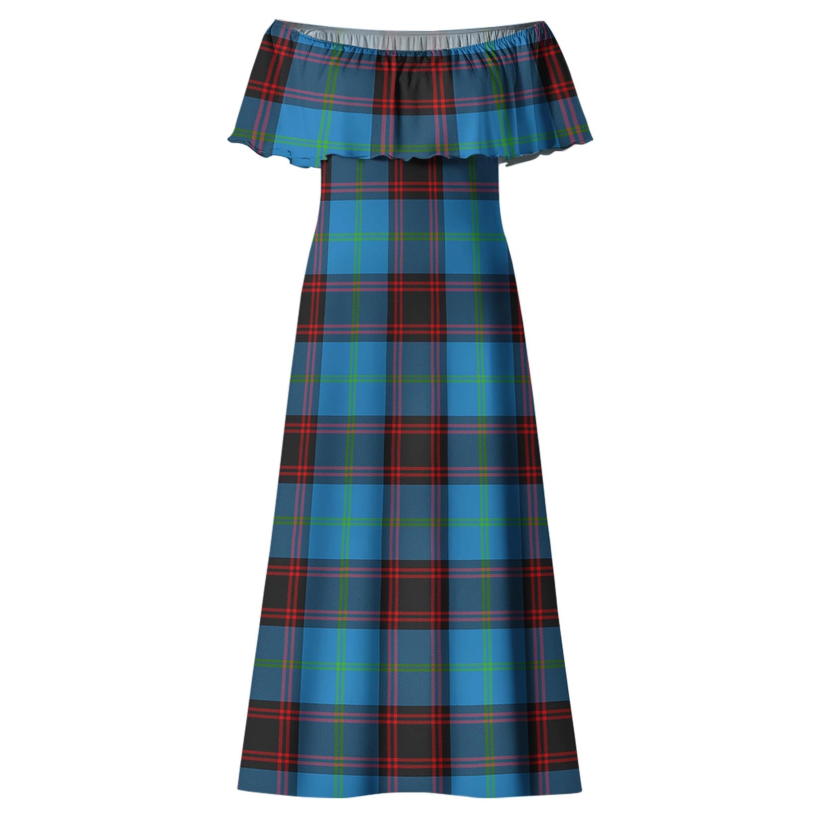 Wedderburn Tartan Off Shoulder Long Dress - Tartan Vibes Clothing