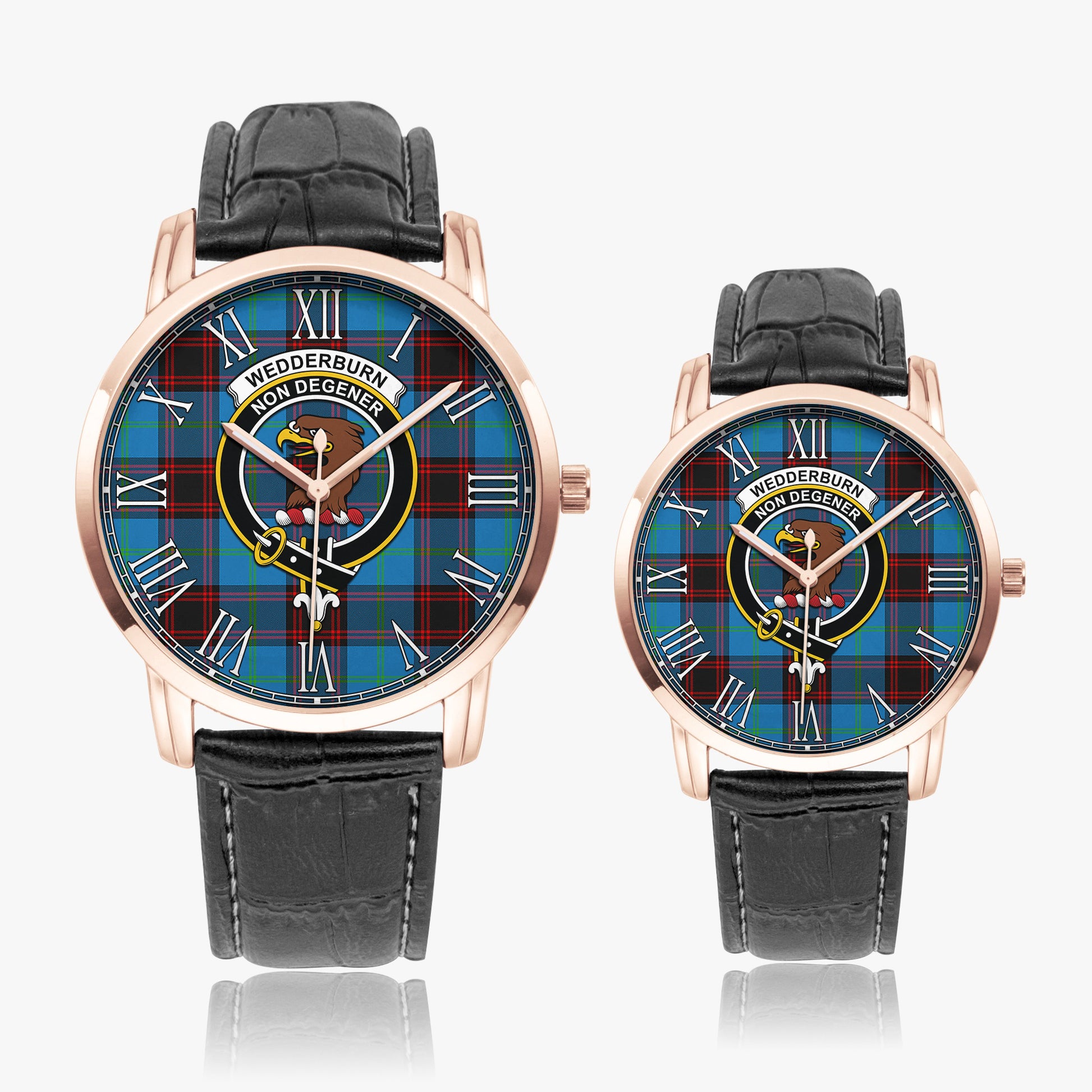 Wedderburn Tartan Family Crest Leather Strap Quartz Watch - Tartan Vibes Clothing