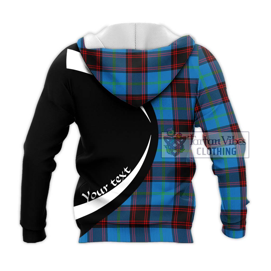 Wedderburn Tartan Knitted Hoodie with Family Crest Circle Style - Tartan Vibes Clothing