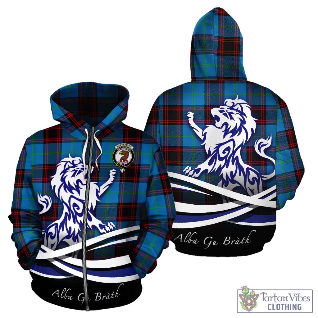 Wedderburn Tartan Hoodie with Alba Gu Brath Regal Lion Emblem - Tartan Vibes Clothing