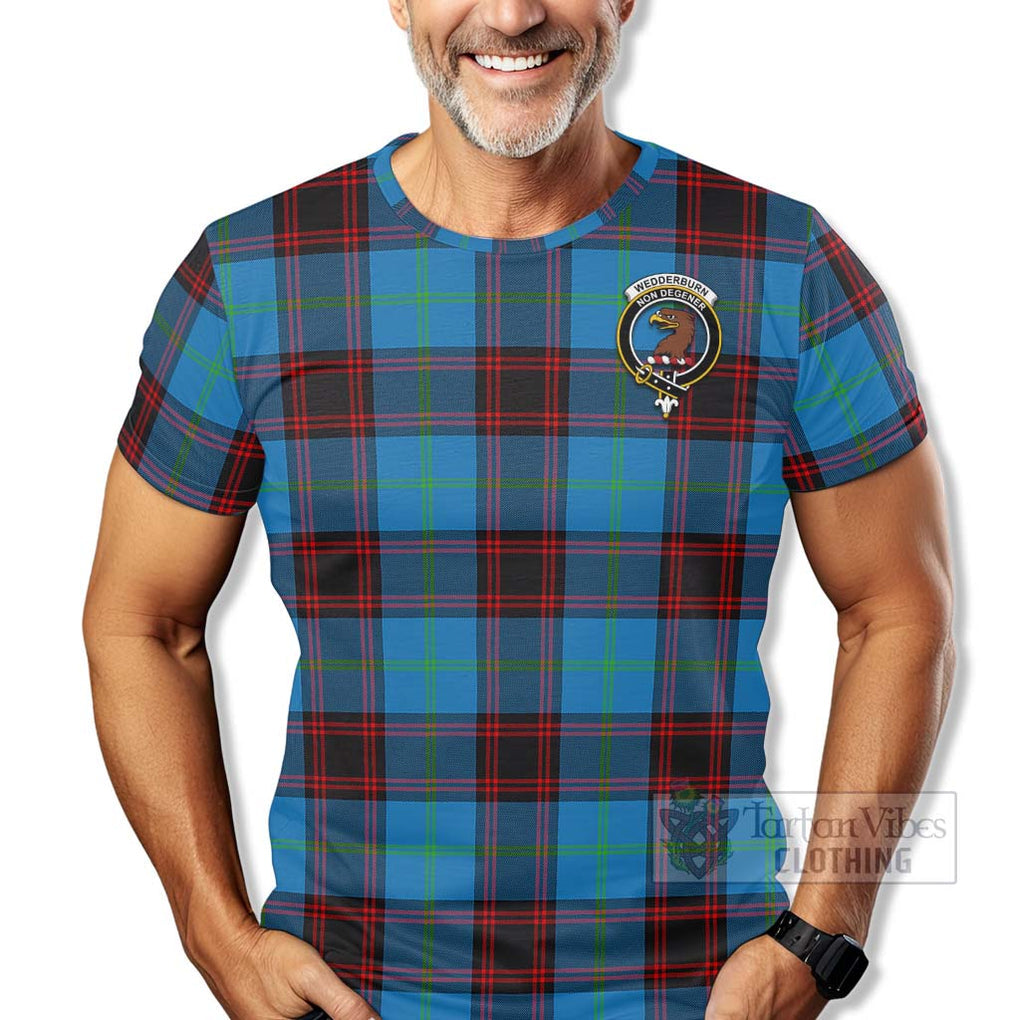 Wedderburn Tartan T-Shirt with Family Crest Celtic Skull Style - Tartan Vibes Clothing