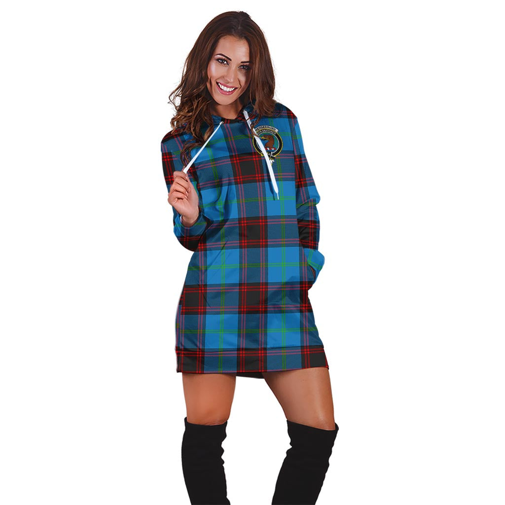 Wedderburn Tartan Hoodie Dress with Family Crest - Tartan Vibes Clothing